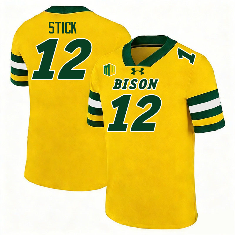 North Dakota State Bison #12 Easton Stick College Football Jerseys,Uniforms-Gold